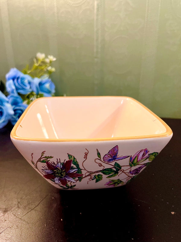 Square Floral Ceramic Bowl