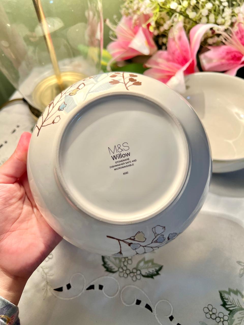 M&S Willow Stoneware Floral Bowls Set of 3 Approx. 18 cm