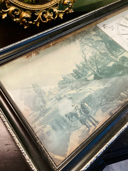 RARE FIND Lefming Picture Wall Clock 24 Inch Landscape Frame