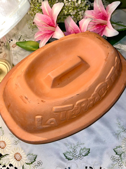 Vintage Terracotta Oven-Safe Roasting Dish 36 cm