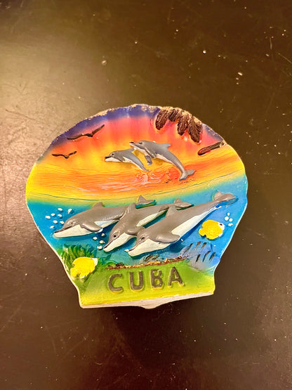 Cuba Dolphin Souvenir Fridge Magnet