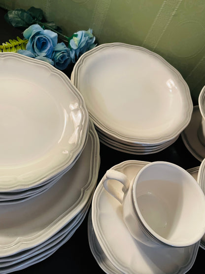 Vitramik Oxford Grey Rim Dinnerware Set For Six
