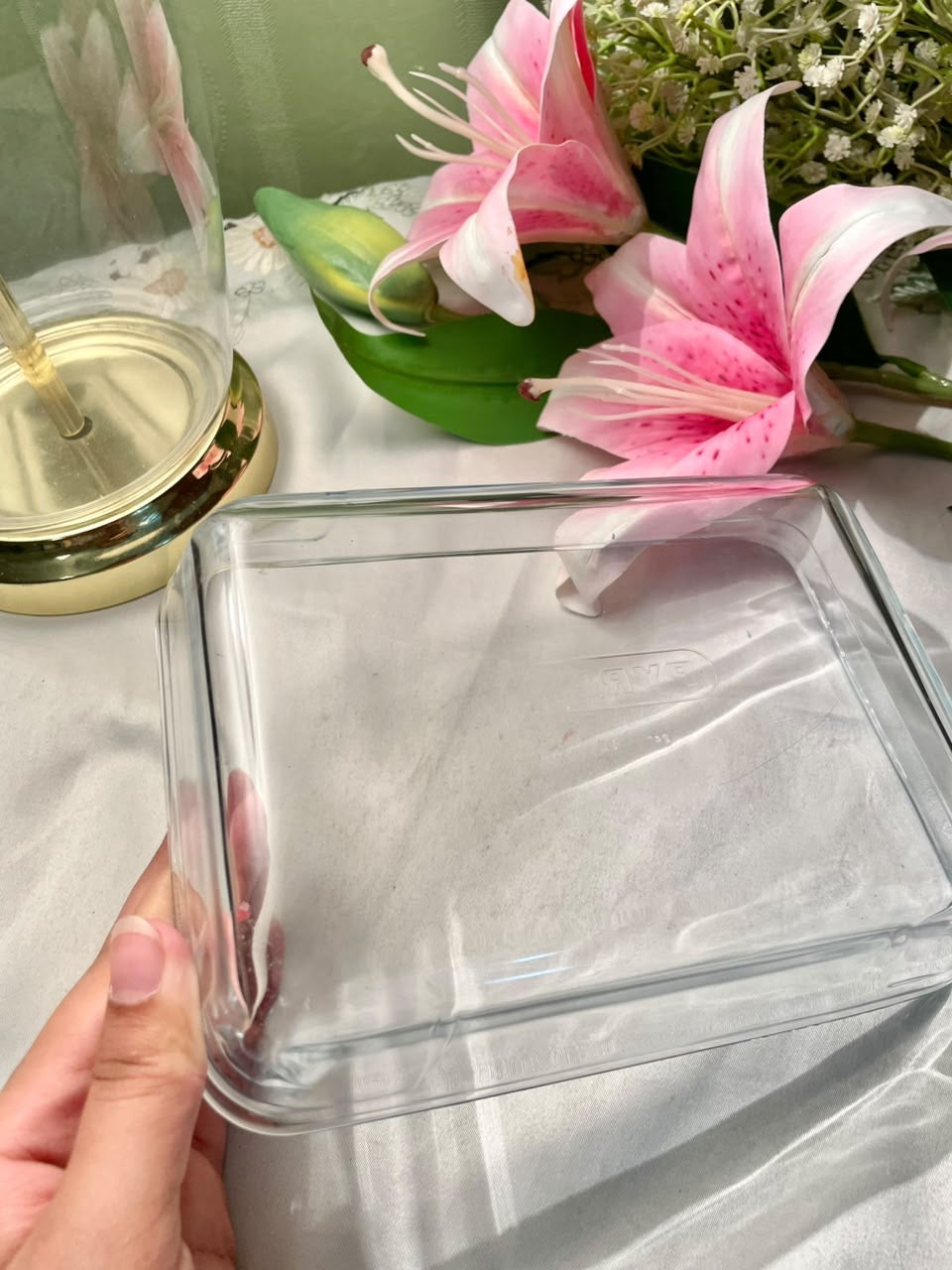 Vintage Pyrex Clear Crystal Rectangular Serving Casserole Dish 19 cm