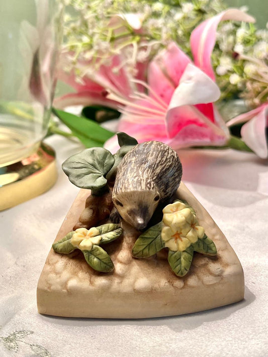 Hedgehog Garden Figurine with Leaves 7cm - 1 Piece