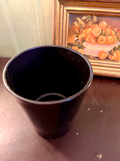 Tall Glossy Black Ceramic Vase – Modern Tapered Planter