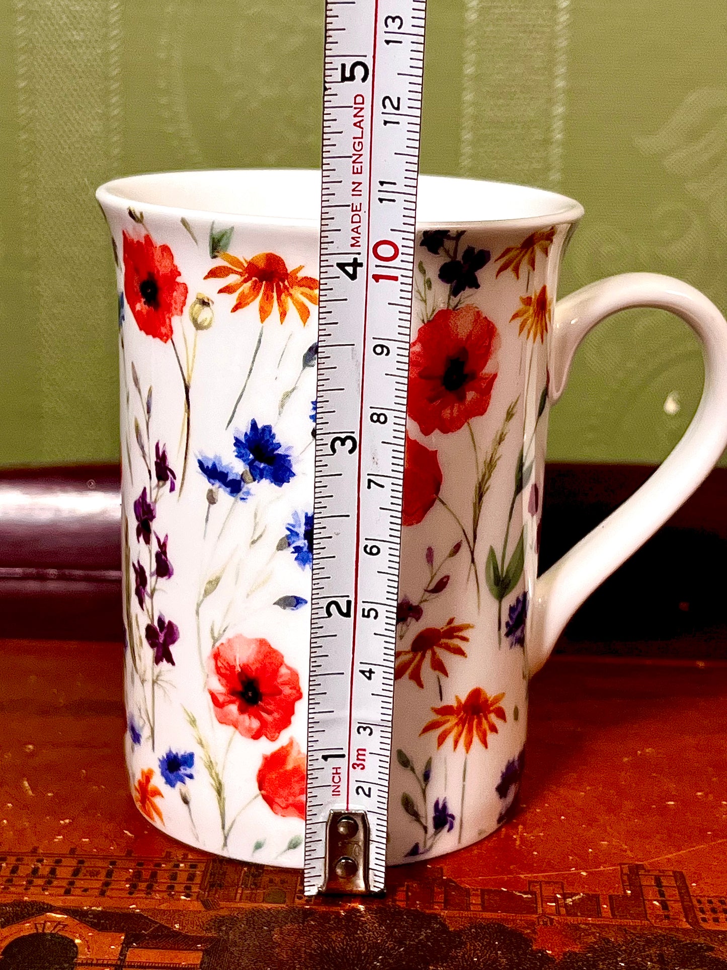 Floral Wildflower Mug Red Blue Purple Flowers fine bone china