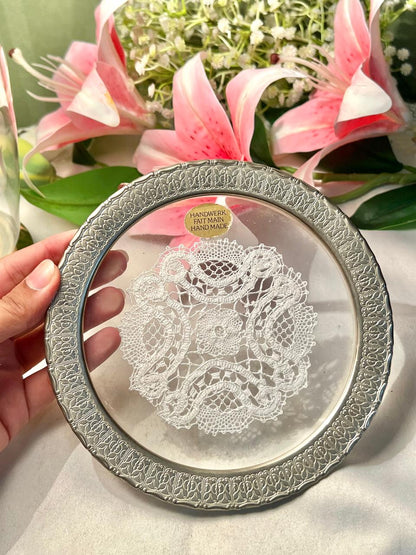 Queen Anne Silver Round Serving Tray Approx. 43 cm