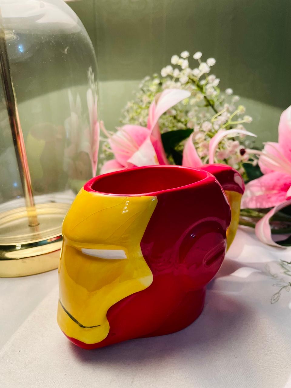 Red Yellow Character Face Sculptural Mug 9 cm