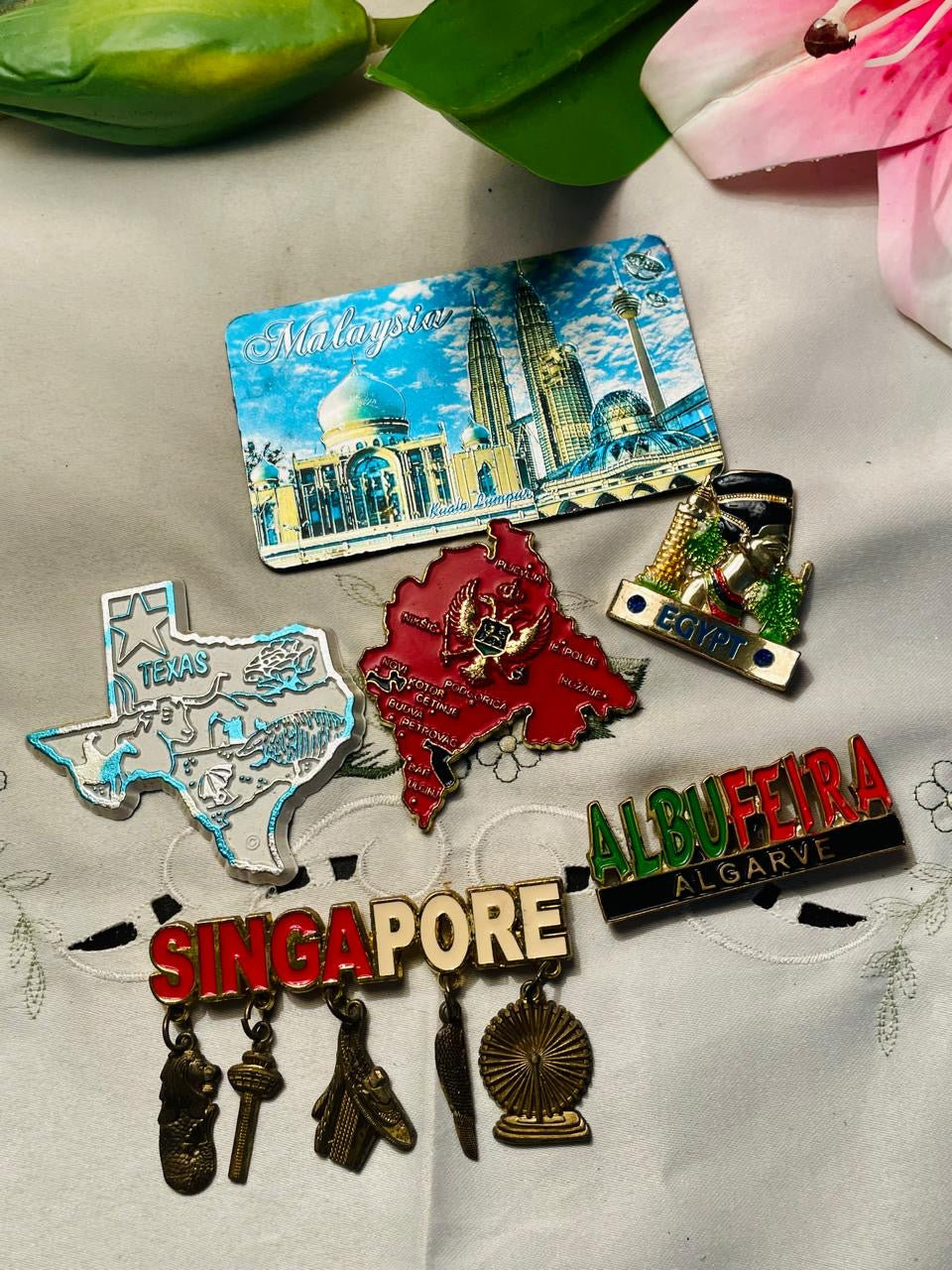Fridge Magnet 6-Piece Travel Souvenir Magnet Set Malaysia Singapore & More