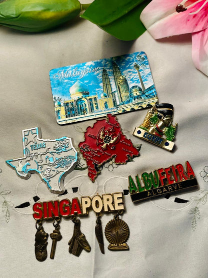 Fridge Magnet 6-Piece Travel Souvenir Magnet Set Malaysia Singapore & More