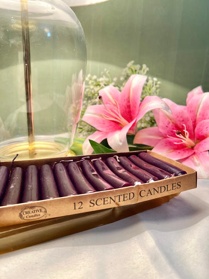 Creative Candles Purple 12-Piece Candle Set Approx. 10 cm