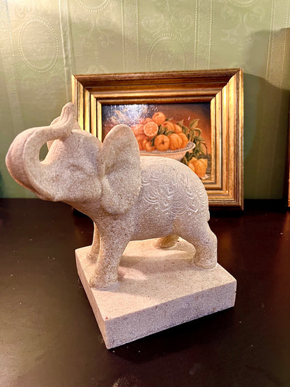 Stone Elephant Figurine – Decorative Elephant Statue