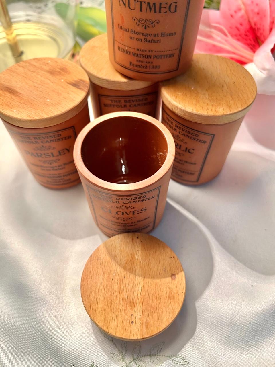 Henry Watson Suffolk Canister Set of 5 with Wooden Lids Airtight