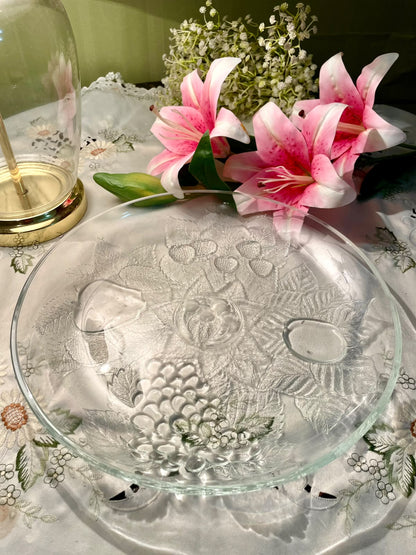 Extra Large Pressed Crystal Fruit Serving Bowl 31 cm