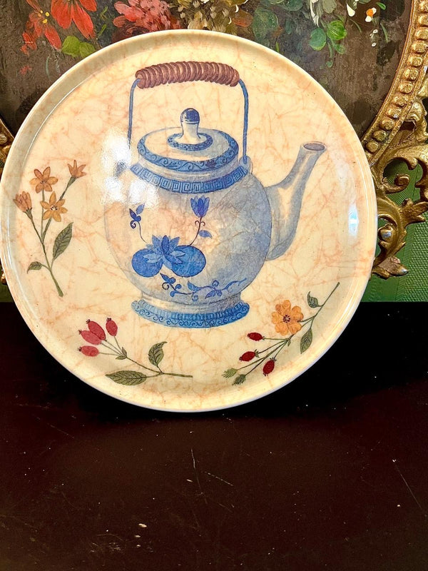 Vintage Teapot Decorative Wall Plate 8 Inch