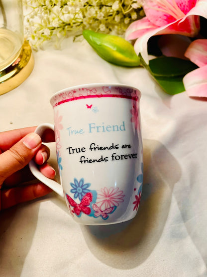 Paper Island True Friend Floral Bunny Fine Porcelain Mug – 4 Inch
