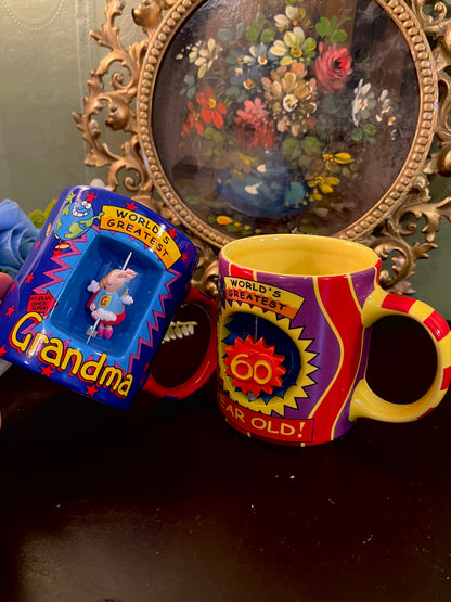 Title: World’s Greatest Grandma & 60 Year Old Novelty Mug Set – Pair of 2