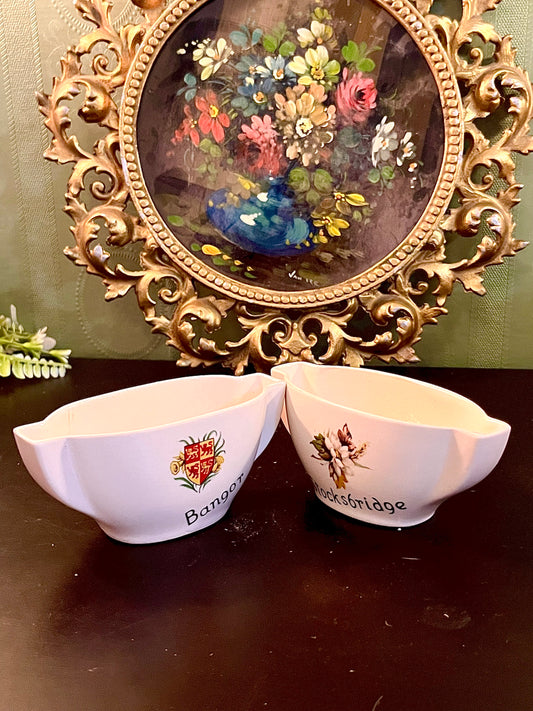 Vintage English Ceramic Souvenir Bowls Set of 2 – Bangor & Stocksbridge