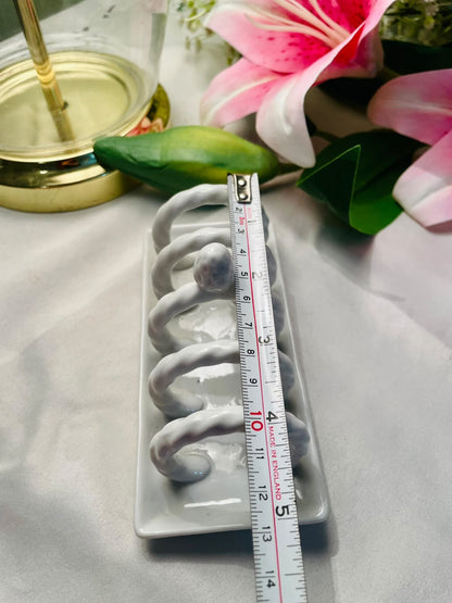 Vintage White Ceramic Toast Rack, Approx. 13 cm