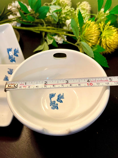 Vintage Blue Fish Ceramic Serving Set – 3 Pieces