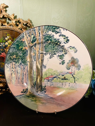 Vintage Royal Doulton English Porcelain Scenic Plate – Countryside Tree Design