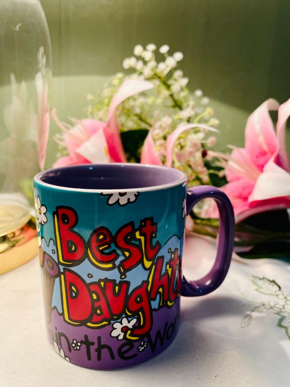 Colourful Birthday Mug Turquoise Purple 9 cm