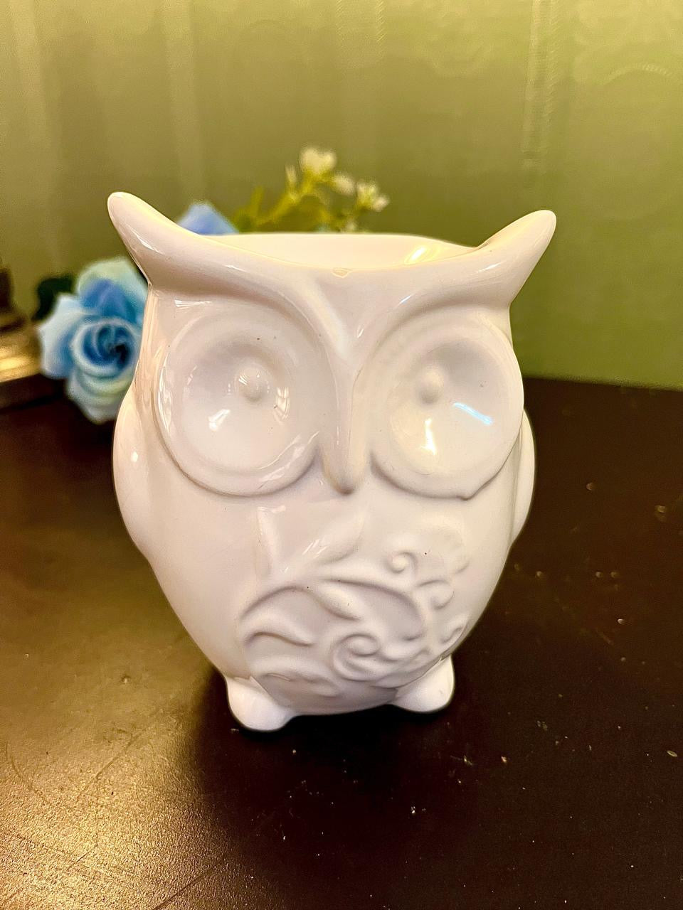 White Ceramic Owl Oil Burner | Wax Melt Burner Home Décor