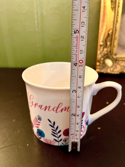 Grandma Floral Ceramic Coffee Mug 4 Inch