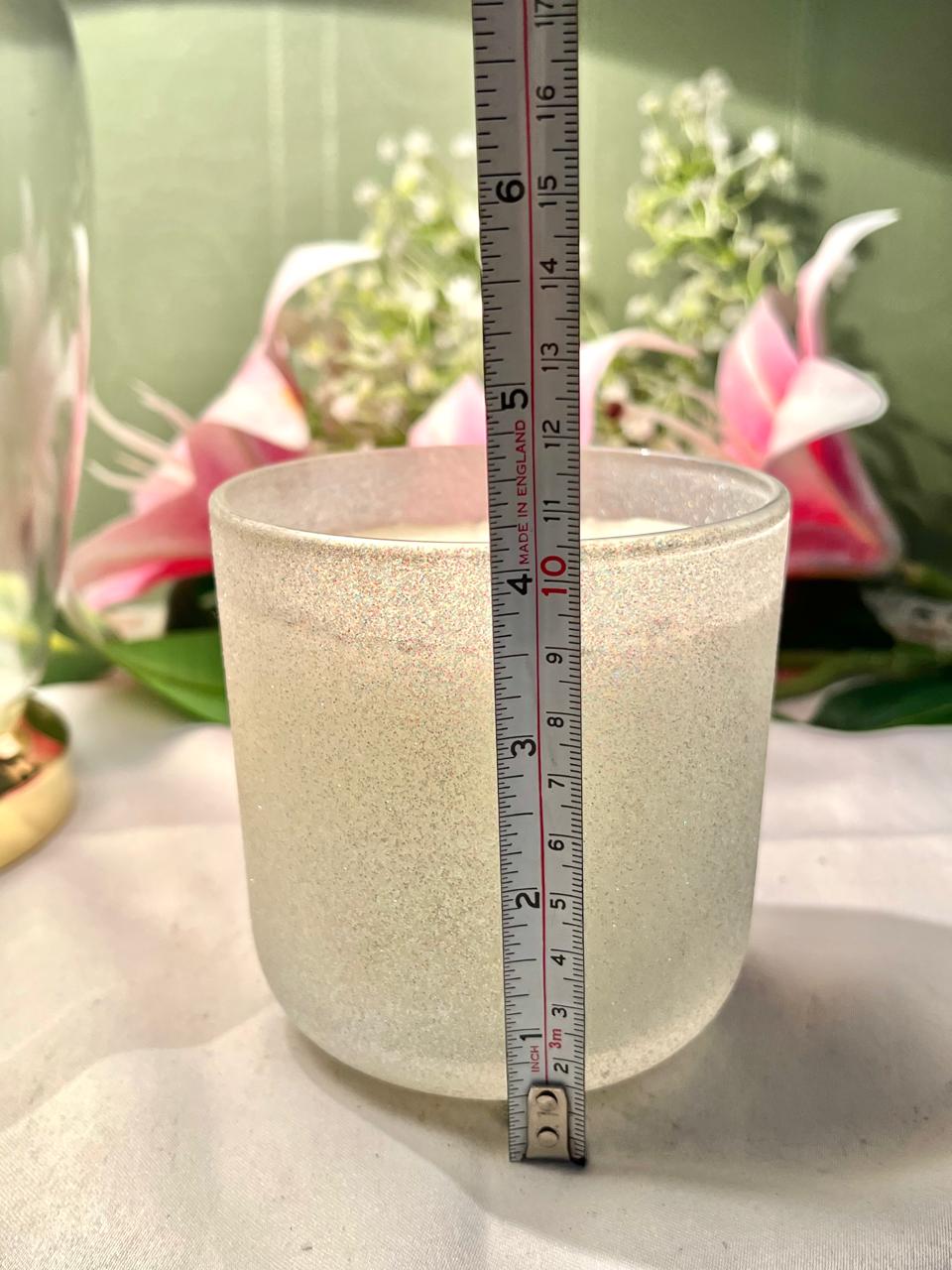Vintage Frosted Crystal Candle Holder Approx. 11 cm