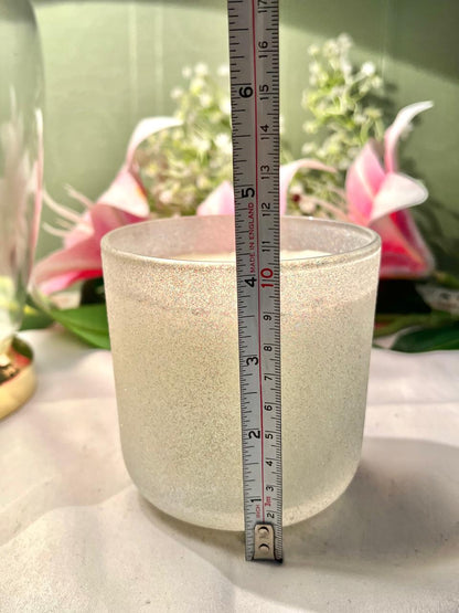 Vintage Frosted Crystal Candle Holder Approx. 11 cm