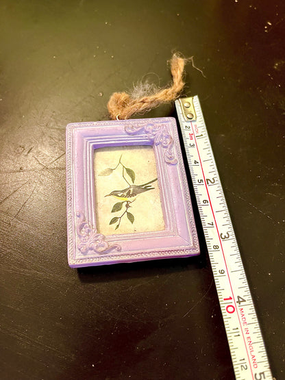 Mini Purple Bird Picture Frame – Hanging Decorative Ornament