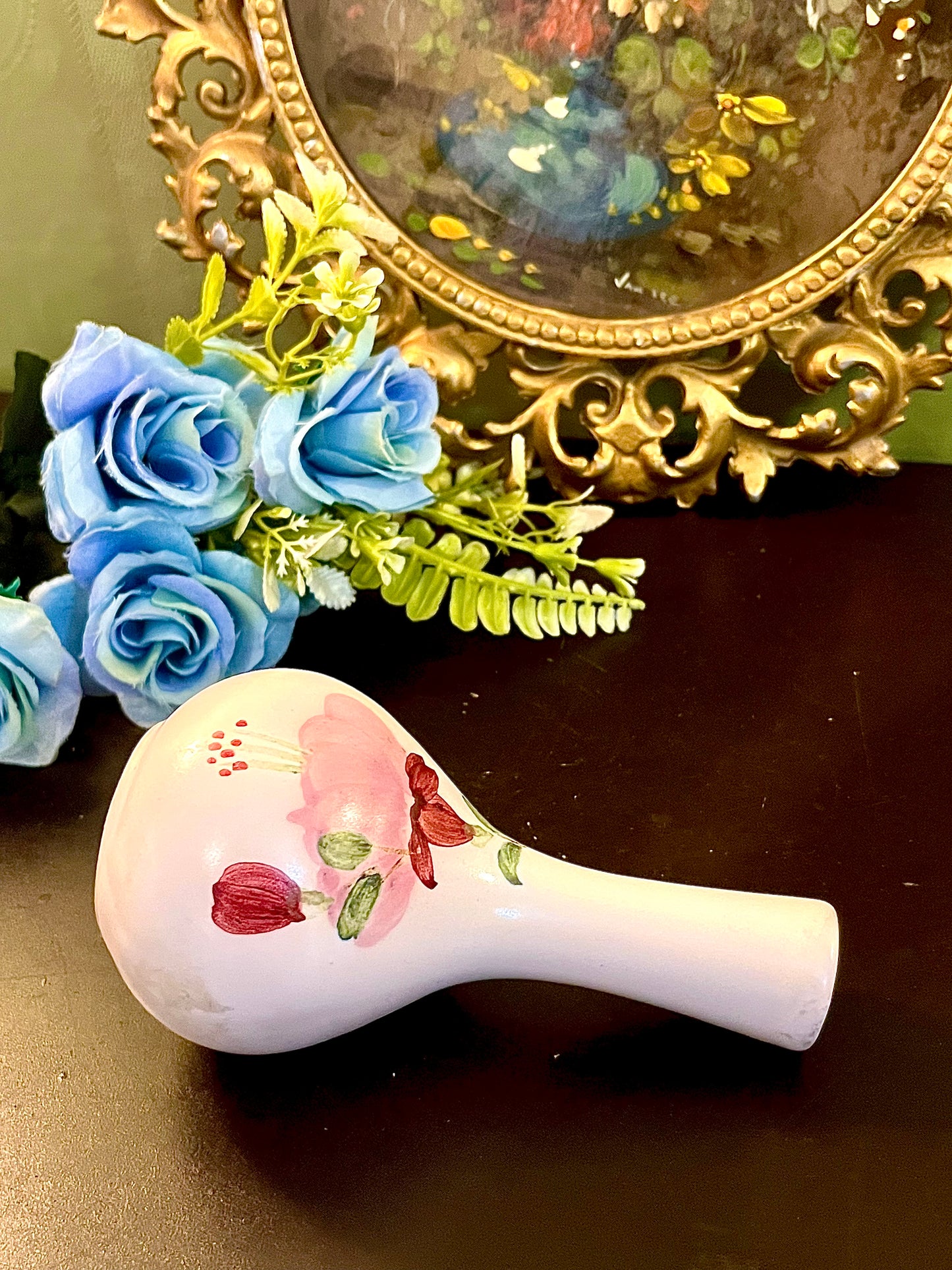 Brighton Pottery Pink Floral Ceramic Bud Vase 6 Inch