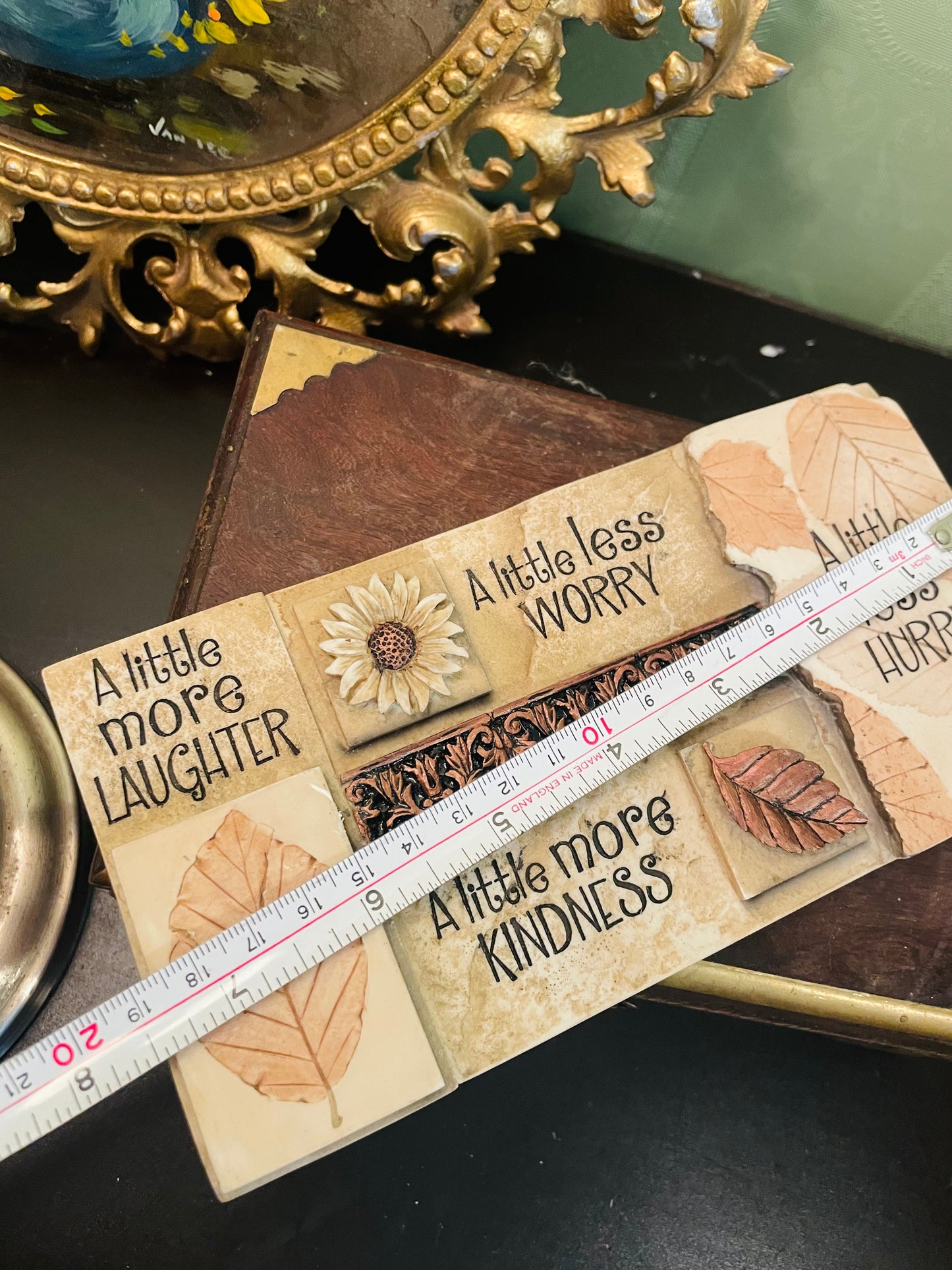 Inspirational Quote Wall Plaque Rustic Kindness Laughter Decor