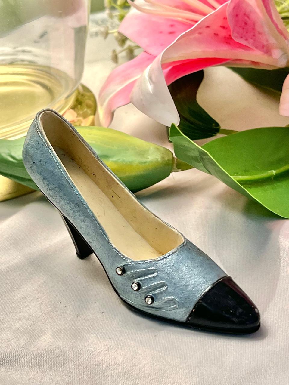 Vintage Blue High Heel Shoe Figurine Approx. 4.5 in