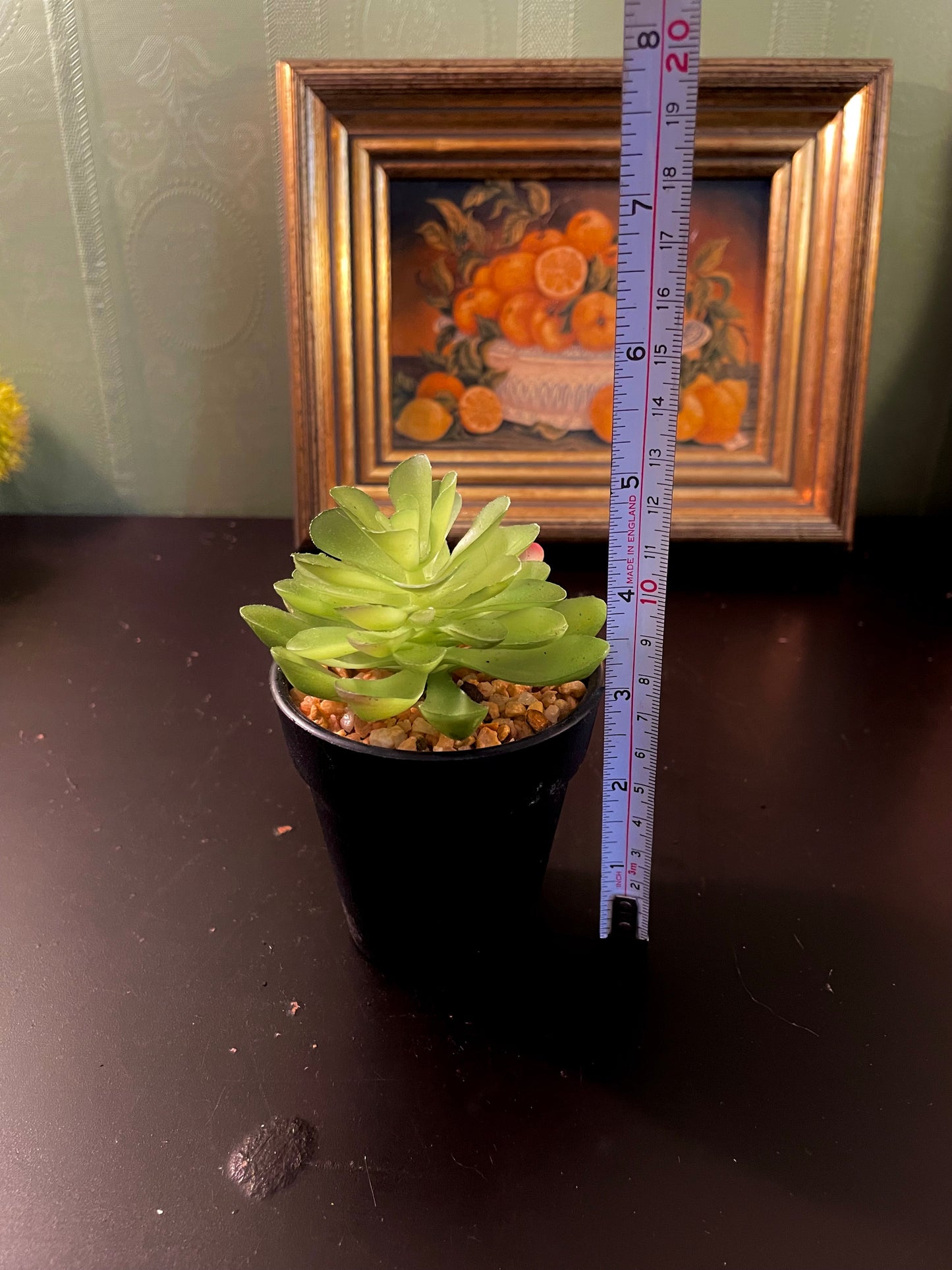 Decorative Faux Succulent in Black Pot – 4 Inch