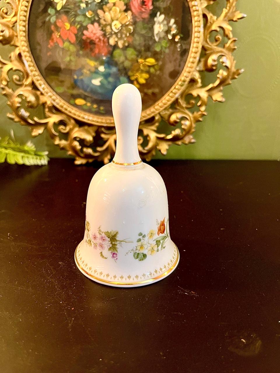 Vintage Floral Porcelain Collectible Bell
