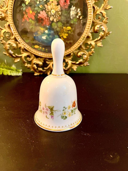 Vintage Floral Porcelain Collectible Bell