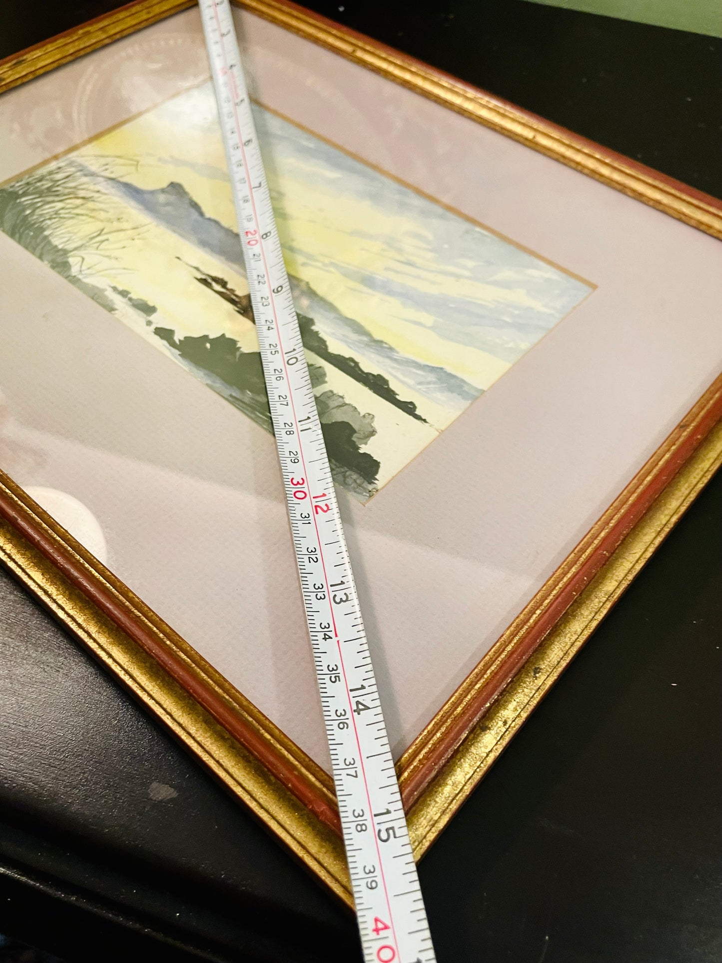 Vintage Framed Watercolour Landscape Painting 15 Inch