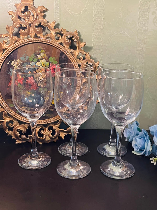 Vintage Clear Glasses Set of 5