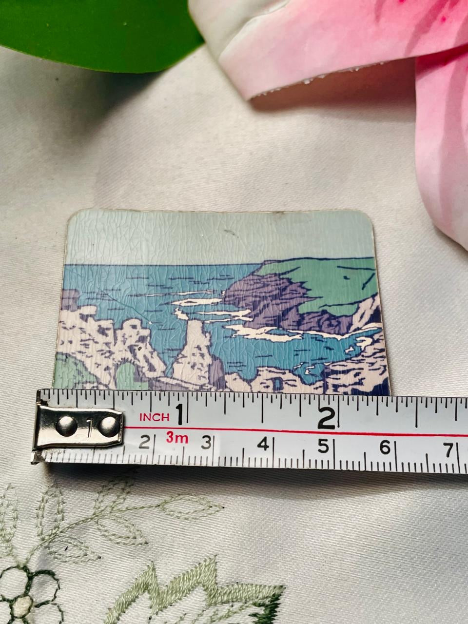 Fridge Magnet Coastal Cliff Scenic Souvenir Decor Blue & Green 7cm