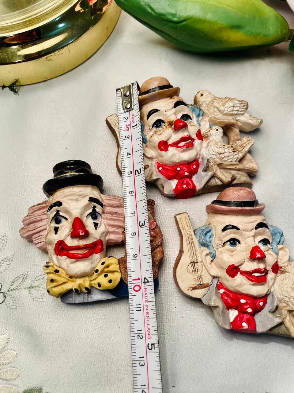 Clown with Musical Instruments Face Magnet Pieces Set of 3