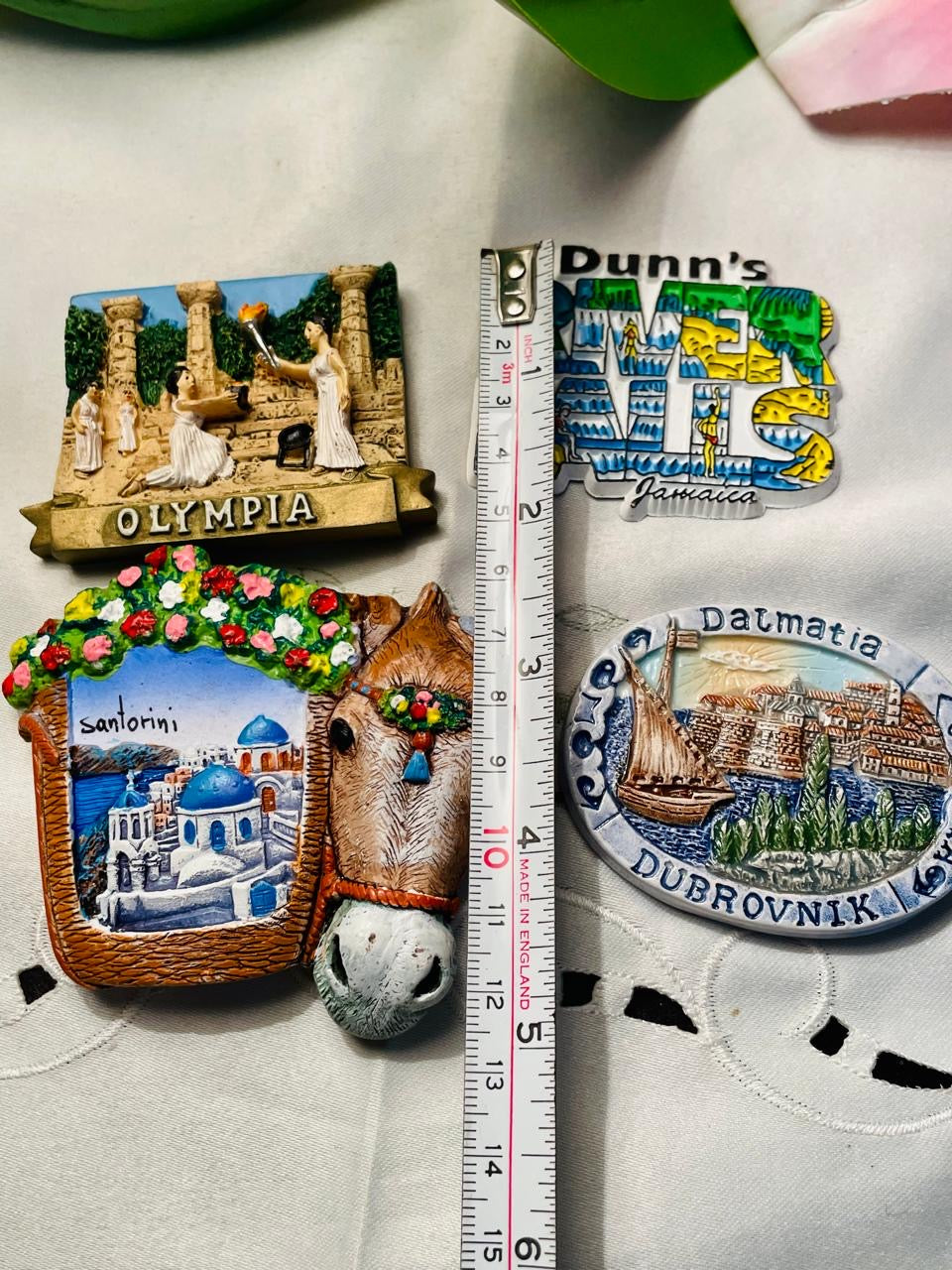 Fridge Magnet 4-Piece Travel Souvenir Magnet Set Greece Jamaica & Croatia