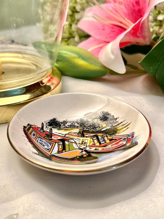Vintage Canal Boat Decorative Dish 1pc Approx. 4 in