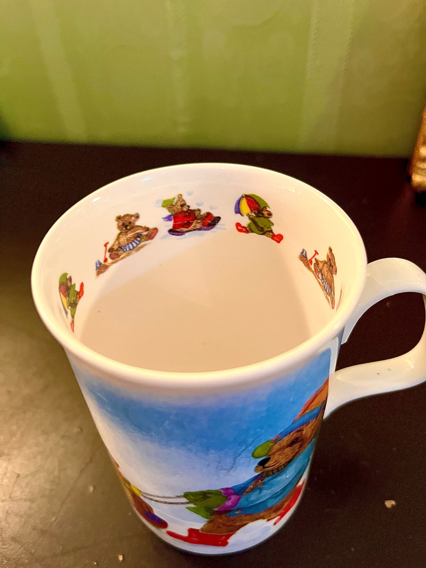 Teddy Bear Ice Skating Ceramic Mug 4 Inch