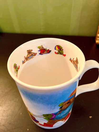 Teddy Bear Ice Skating Ceramic Mug 4 Inch