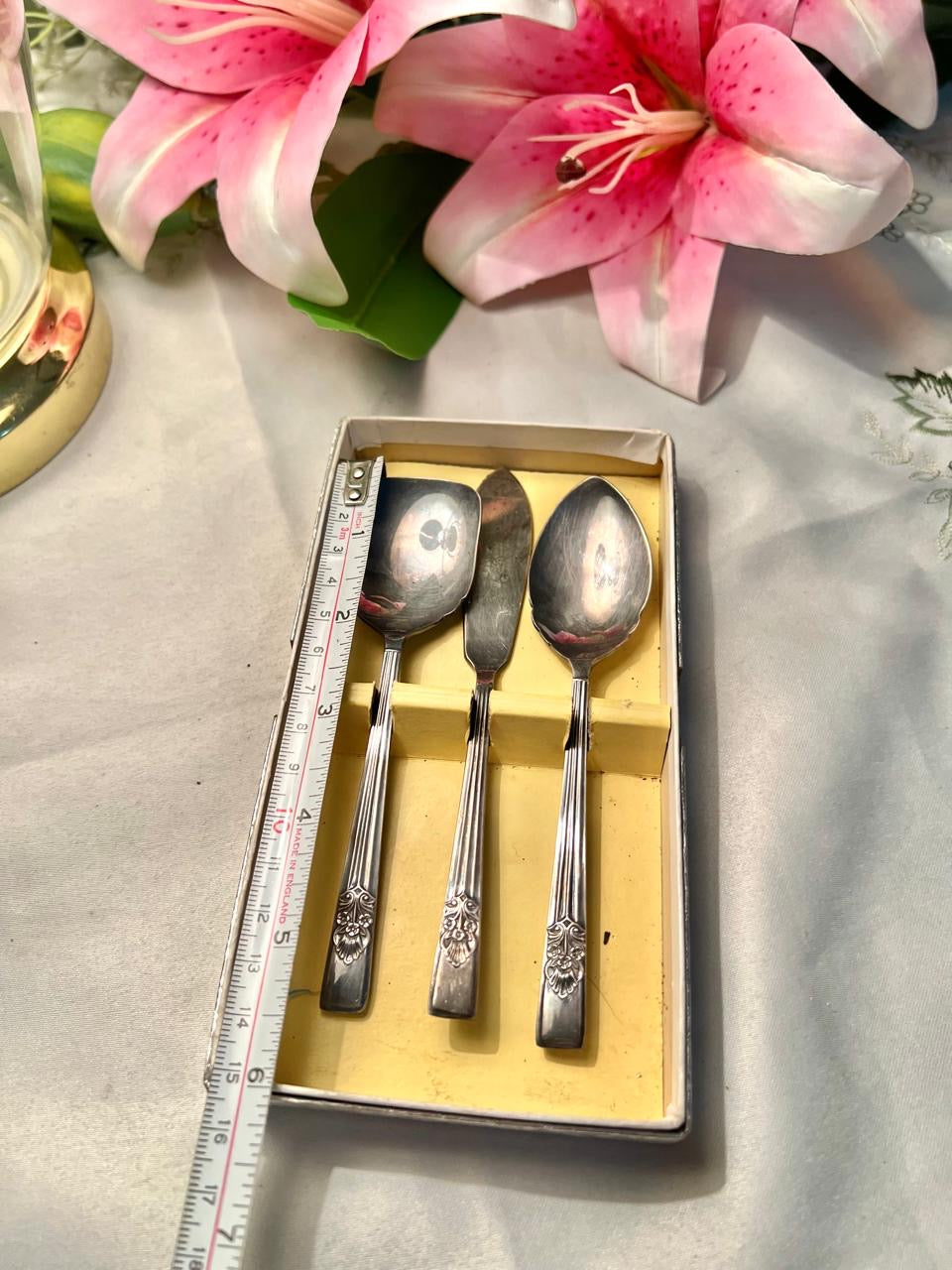 Vintage Silver-Tone 3-Piece Spoon & Spreader Set