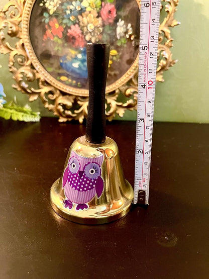 Gold Owl Decorative Hand Bell