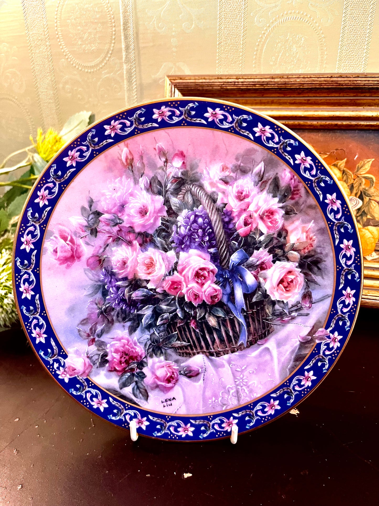 Lena Liu Roses Limited Edition Collector Plate 1992 W.S. George