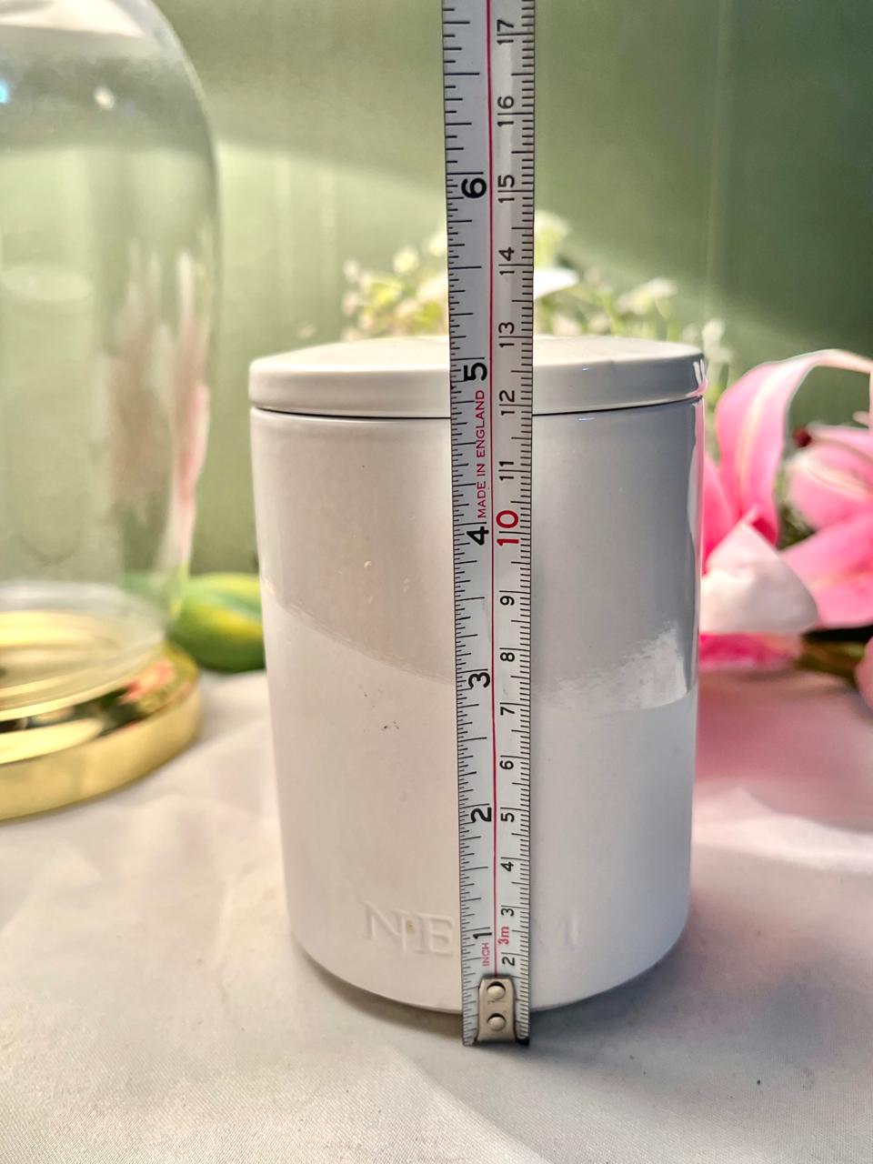 White Ceramic Lidded Storage Jar Airtight 13cm