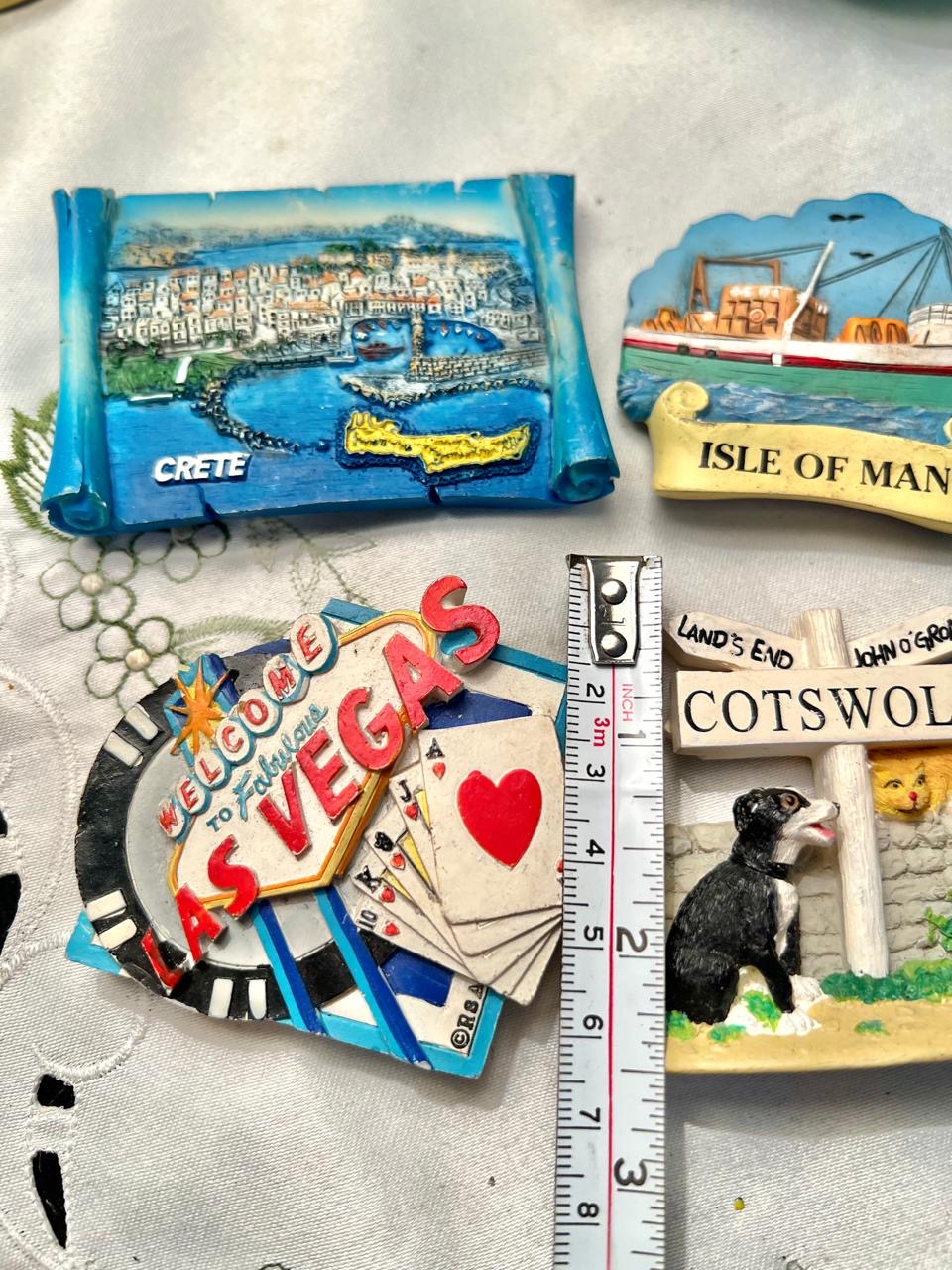 International Travel Magnet Souvenir Set – Crete, Isle of Man & More – 4 Pcs